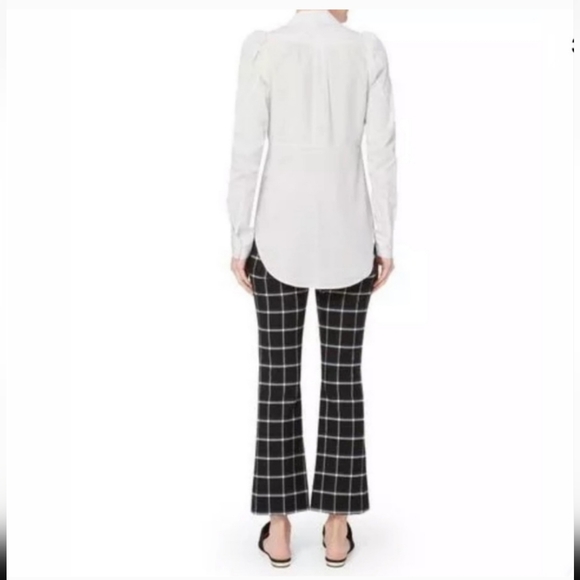 🤍NWT Veronica Beard Candice Pouf Sleeve White Buttondown Shirt Polka Dot Print - Picture 3 of 6